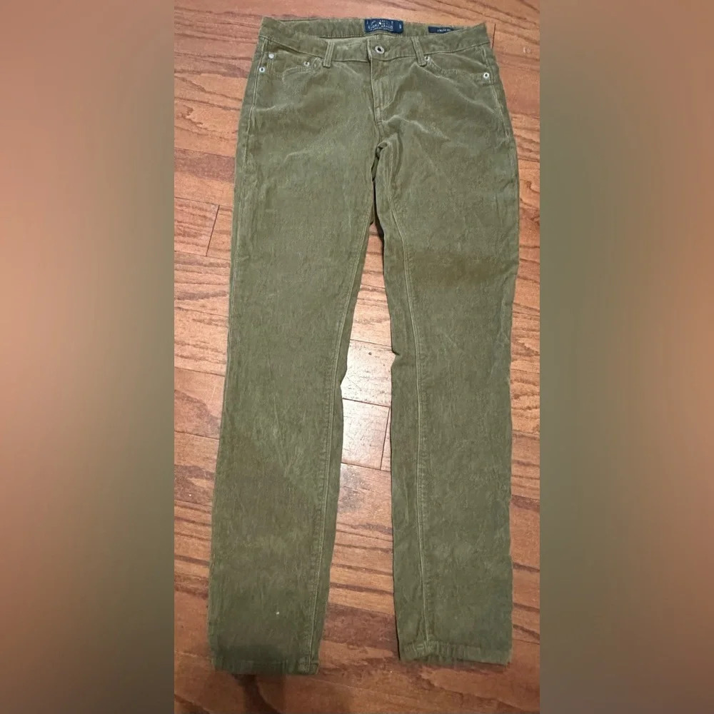 Lucky Brand Corduroy Pants Lolita Skinny size 4 / 27 olive green